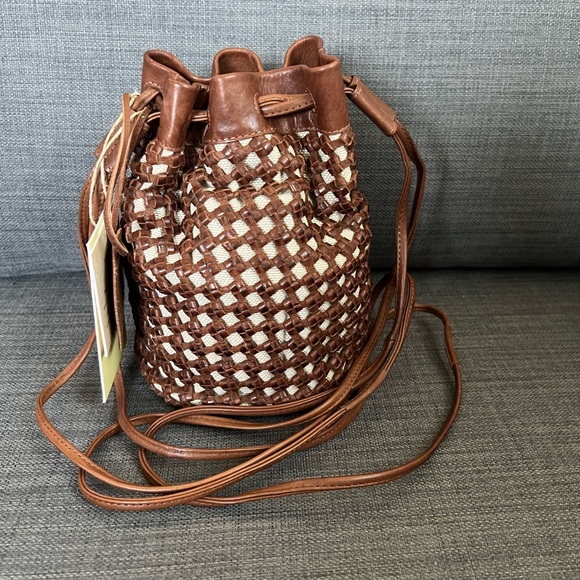 NWT LEATHER HAND CRAFTED BASKET SHOULDER BAG MADE IN INDIA - Picture 11 of 11